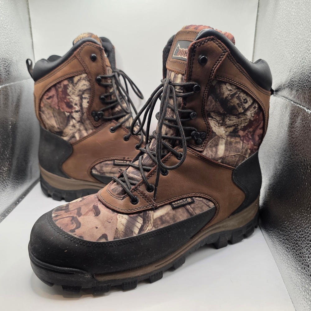 Rocky Mens 8" Outdoor Camo Hunting Boots 800g Thinsulate Waterproof FQ0004755 13